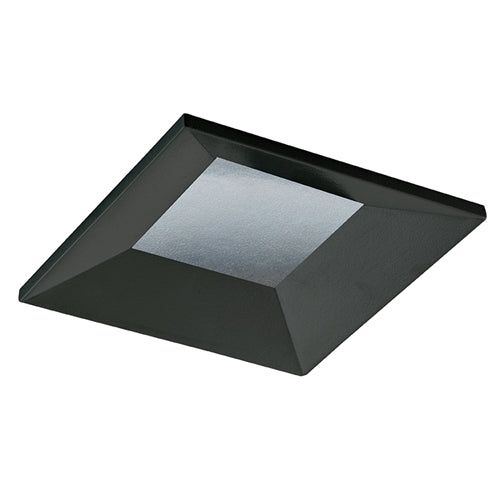 Juno Aculux Recessed Lighting 2301SQBHZ-BL-FM 2" LED Square Adjustable Regressed Beveled Pinhole, Lensed, Black Haze Reflector, Black Flush Mount Trim