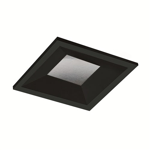 Juno Aculux Recessed Lighting 2301SQBHZ-BL-SF 2" LED Square Adjustable Regressed Beveled Pinhole, Lensed, Black Haze Reflector, Black Self Flanged Trim