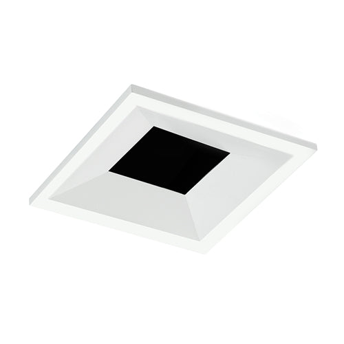 Juno Aculux Recessed Lighting 2302SQBHZ-WH-SF 2" LED Square Regressed Beveled Pinhole, Lensed, Black Haze Reflector, White Self Flanged Trim