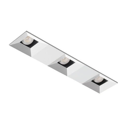 Juno Aculux Recessed Lighting 2308SQ3BHZ-WH-FM 2" 3 Heads LED Regressed Pinhole Flush Mount Trim, White Finish