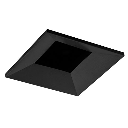 Juno Aculux Recessed Lighting 2308SQBHZ-BL-FM 2" LED Square Adjustable Regressed Beveled Pinhole, Lensed, Black Haze Reflector, Black Flush Mount Trim