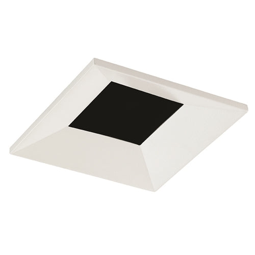 Juno Aculux Recessed Lighting 2308SQBHZ-WH-FM 2" LED Square Adjustable Regressed Beveled Pinhole, Lensed, Black Haze Reflector, White Flush Mount Trim