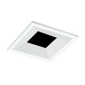 Juno Aculux Recessed Lighting 2308SQBHZ-WH-SF 2" LED Square Adjustable Regressed Beveled Pinhole, Lensed, Black Haze Reflector, White Self Flanged Trim