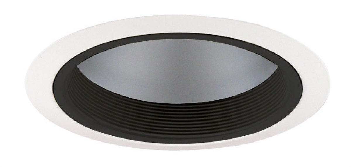 Juno Recessed Lighting 230CB-WH (230 CBWH) 6" Line Voltage, Economy A-Lamp Reflector with Baffle Trim, Black Baffle, White Trim