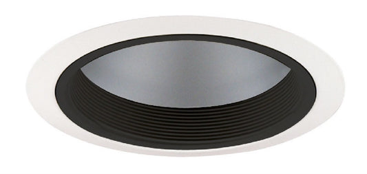 Juno Recessed Lighting 230CB-WH (230 CBWH) 6" Line Voltage, Economy A-Lamp Reflector with Baffle Trim, Black Baffle, White Trim