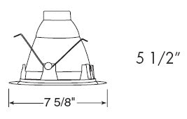 Juno Recessed Lighting 230CB-WH (230 CBWH) 6" Line Voltage, Economy A-Lamp Reflector with Baffle Trim, Black Baffle, White Trim