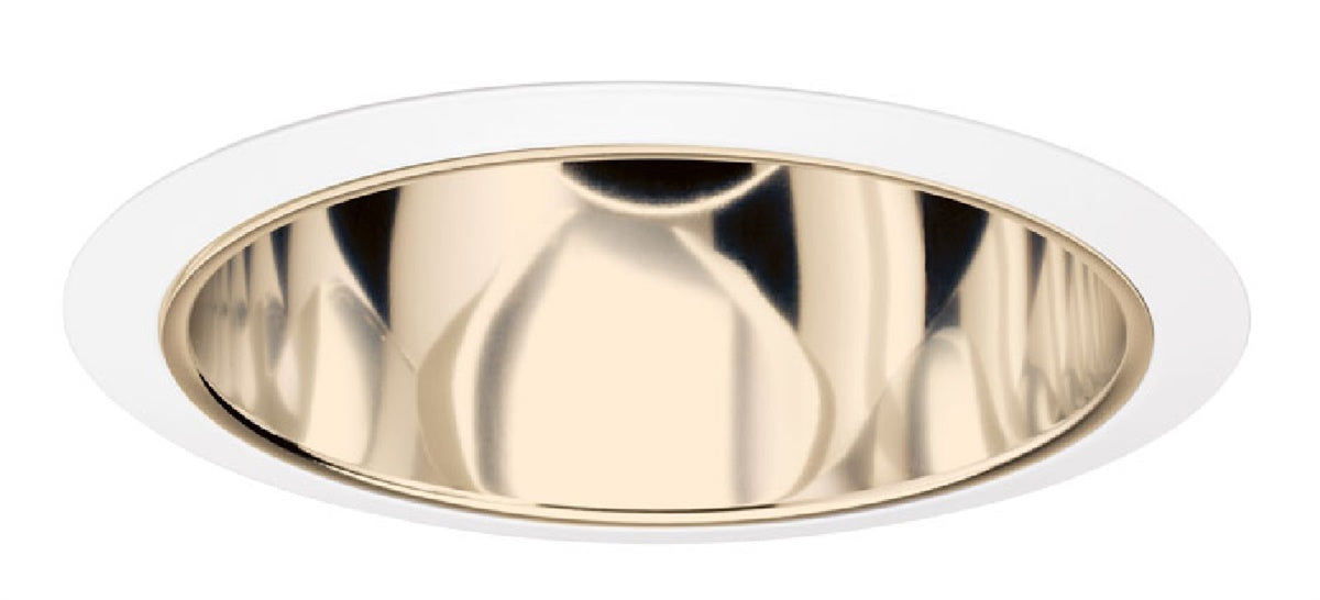 Juno Recessed Lighting 231G-WH (231 GWH) 6" Line Voltage, A-Lamp Reflector Trim, Gold Reflector, White Trim