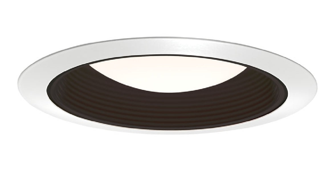 Juno Recessed Lighting 2330B-WH (2330 BWH) 6" LED, Fluorescent, White Baffle Trim with Regressed Dome Lens, Black Baffle, White Trim