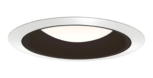 Juno Recessed Lighting 2330B-WH (2330 BWH) 6" LED, Fluorescent, White Baffle Trim with Regressed Dome Lens, Black Baffle, White Trim