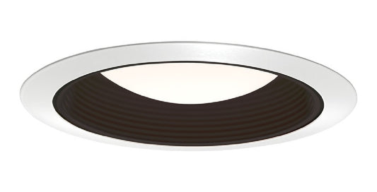 Juno Recessed Lighting 2330B-WH (2330 BWH) 6" LED, Fluorescent, White Baffle Trim with Regressed Dome Lens, Black Baffle, White Trim