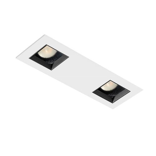 Juno Aculux Recessed Lighting 2331SQ2BHZ-WH-FM 2" 2 Heads LED Adjustable Lensed Pinhole Flush Mount Trim, White Finish