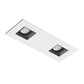 Juno Aculux Recessed Lighting 2331SQ2BHZ-WH-SF 2" 2 Heads LED Adjustable Lensed Pinhole Self Flanged Trim, White Finish