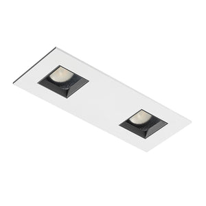 Juno Aculux Recessed Lighting 2331SQ2BHZ-WH-SF 2" 2 Heads LED Adjustable Lensed Pinhole Self Flanged Trim, White Finish