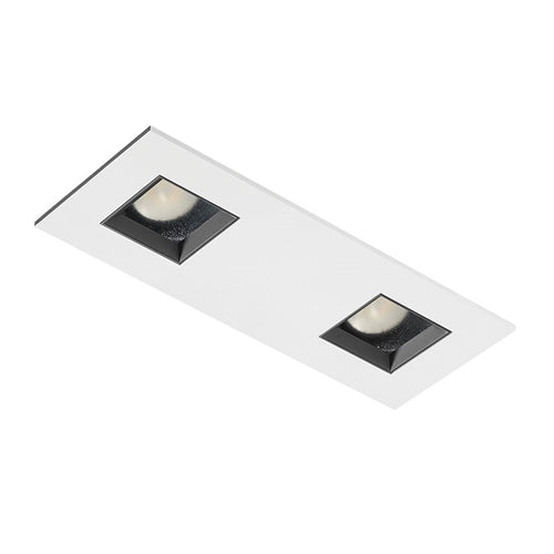 Juno Aculux Recessed Lighting 2331SQ2BHZ-WH-SF 2" 2 Heads LED Adjustable Lensed Pinhole Self Flanged Trim, White Finish