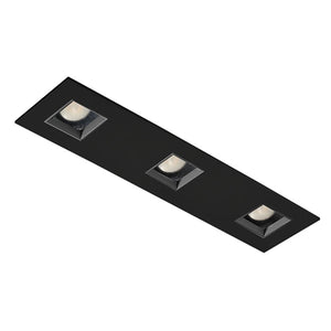 Juno Aculux Recessed Lighting 2331SQ3BHZ-BL-SF (2SQ3APIN BD BLSF WET) 2" 3 Heads LED Adjustable Lensed Pinhole Self Flanged Trim, Black Finish