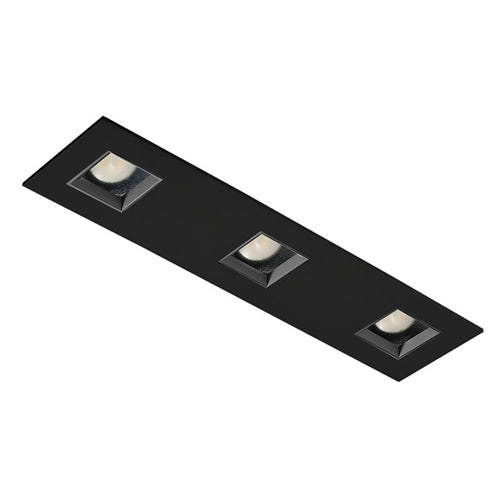 Juno Aculux Recessed Lighting 2331SQ3BHZ-BL-SF (2SQ3APIN BD BLSF WET) 2" 3 Heads LED Adjustable Lensed Pinhole Self Flanged Trim, Black Finish