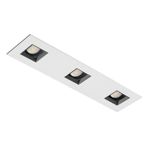 Juno Aculux Recessed Lighting 2331SQ3BHZ-WH-SF (2SQ3APIN BD WHSF WET) 2" 3 Heads LED Adjustable Lensed Pinhole Self Flanged Trim, White Finish
