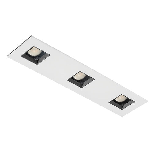 Juno Aculux Recessed Lighting 2331SQ3BHZ-WH-SF (2SQ3APIN BD WHSF WET) 2" 3 Heads LED Adjustable Lensed Pinhole Self Flanged Trim, White Finish