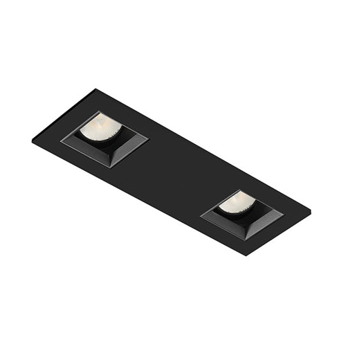 Juno Aculux Recessed Lighting 2338SQ2BHZ-BL-FM 2" 2 Heads LED Adjustable Pinhole Flush Mount Trim, Black Finish