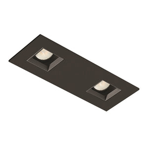 Juno Aculux Recessed Lighting 2338SQ2BHZ-BL-SF 2" 2 Heads LED Adjustable Pinhole Self Flanged Trim, Black Finish