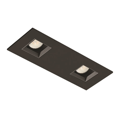 Juno Aculux Recessed Lighting 2338SQ2BHZ-BL-SF 2" 2 Heads LED Adjustable Pinhole Self Flanged Trim, Black Finish