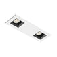 Juno Aculux Recessed Lighting 2338SQ2BHZ-WH-FM 2" 2 Heads LED Adjustable Pinhole Flush Mount Trim, White Finish