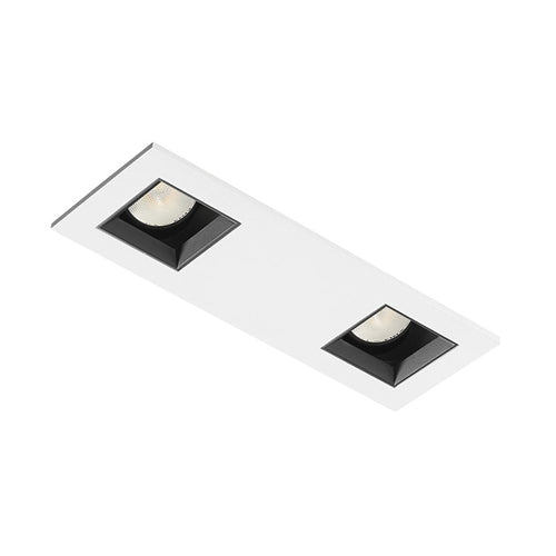 Juno Aculux Recessed Lighting 2338SQ2BHZ-WH-FM 2" 2 Heads LED Adjustable Pinhole Flush Mount Trim, White Finish
