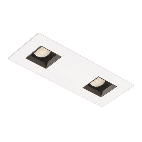 Juno Aculux Recessed Lighting 2338SQ2BHZ-WH-SF 2" 2 Heads LED Adjustable Pinhole Self Flanged Trim, White Finish