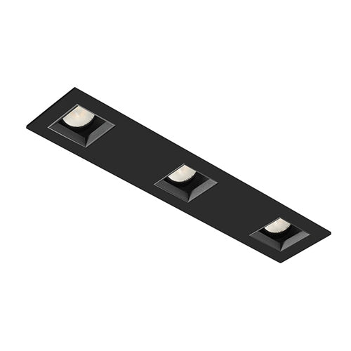 Juno Aculux Recessed Lighting 2338SQ3BHZ-BL-FM (2SQ3APIN BD BLFM) 2" 3 Heads LED Adjustable Pinhole Flush Mount Trim, Black Finish