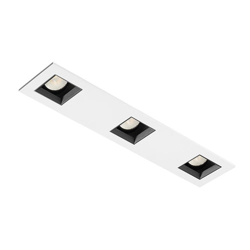 Juno Aculux Recessed Lighting 2338SQ3BHZ-WH-FM (2SQ3APIN BD WHFM) 2" 3 Heads LED Adjustable Pinhole Flush Mount Trim, White Finish