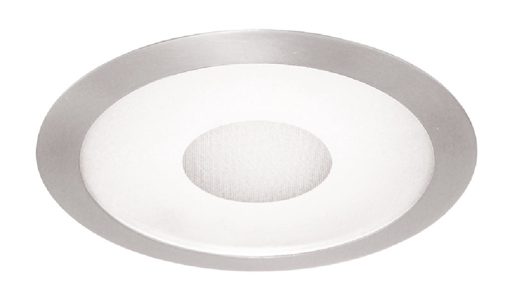 Juno Recessed Lighting 242-SC (242 SC) 6" LED, Line Voltage, Fluorescent, Frosted Lens Trim with Clear Center, Satin Chrome Trim