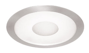 Juno Recessed Lighting 242-SC (242 SC) 6" LED, Line Voltage, Fluorescent, Frosted Lens Trim with Clear Center, Satin Chrome Trim