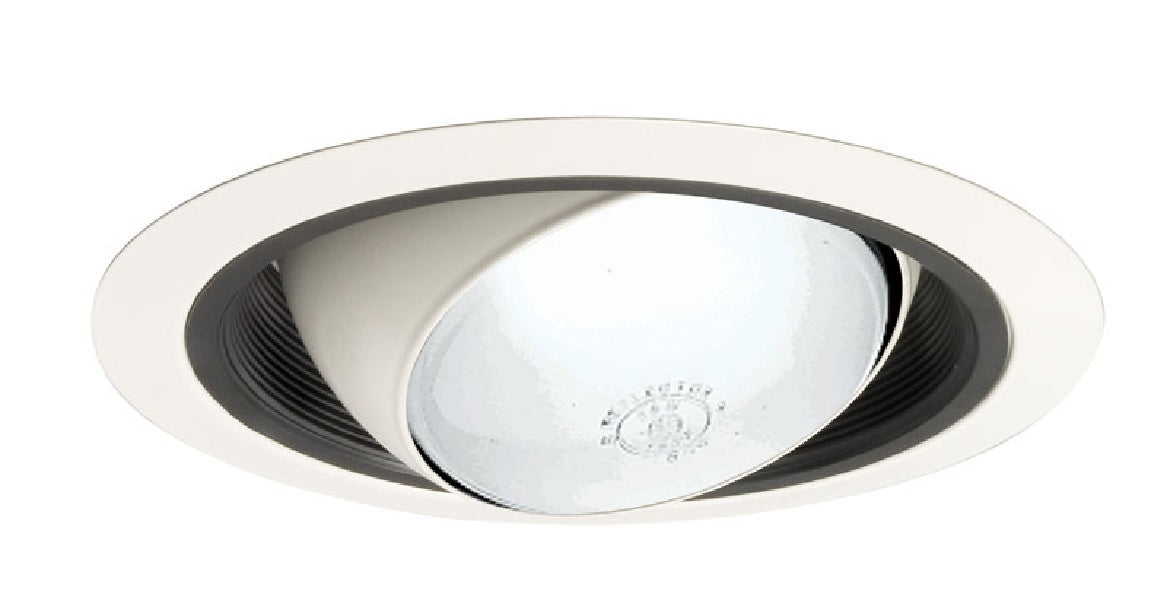 Juno Recessed Lighting 249B-WH (249 BWH) 6" Line Voltage, Regressed Eyeball Trim for BR/PAR30 Lamp, Black Baffle, White Trim