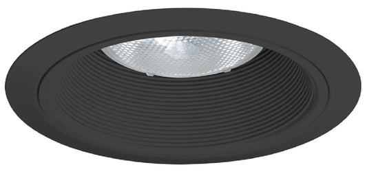 Juno Recessed Lighting 24B-BL (24 BBL) 6" LED, Line Voltage, Tapered Baffle Trim, Black Baffle, Black Trim