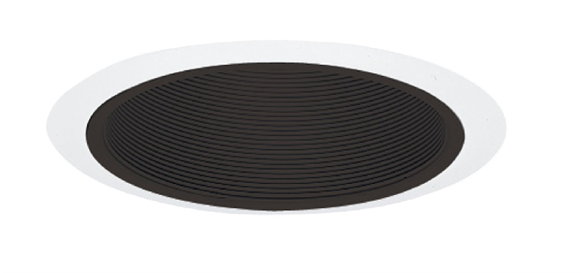 Juno Recessed Lighting 254B-WH (254 BWH) 6" Line Voltage, Deep Baffle Trim, Black Baffle, White Trim