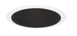 Juno Recessed Lighting 254B-WH (254 BWH) 6" Line Voltage, Deep Baffle Trim, Black Baffle, White Trim