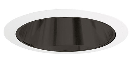 Juno Recessed Lighting 257B-WH (257 BWH) 6" Line Voltage, Deep Cone Trim, Black Reflector, White Trim