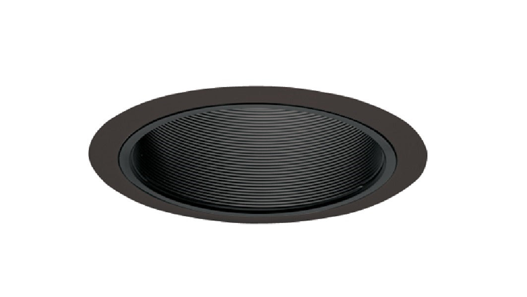 Juno Recessed Lighting 25B-BL (25 BBL) 6" Line Voltage, Straight Baffle Trim, Black Baffle, Black Trim