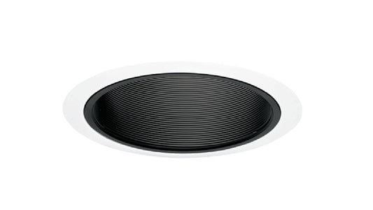 Juno Recessed Lighting 25B-SC (25 BSC) 6" Line Voltage, Straight Baffle Trim, Black Baffle, Satin Chrome Trim