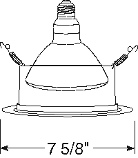 Juno Recessed Lighting 25B-WH (25 BWH) 6" Line Voltage, Straight Baffle Trim, Black Baffle, White Trim