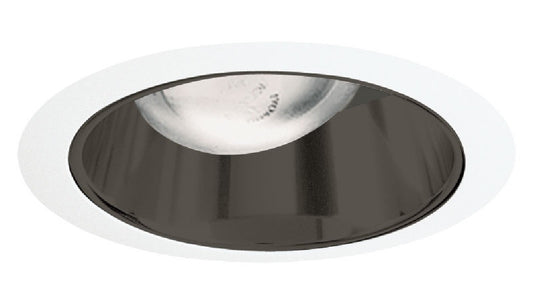 Juno Recessed Lighting 26B-WH (26 BWH) 6" LED, Line Voltage, Straight Cone Trim, Black Reflector, White Trim