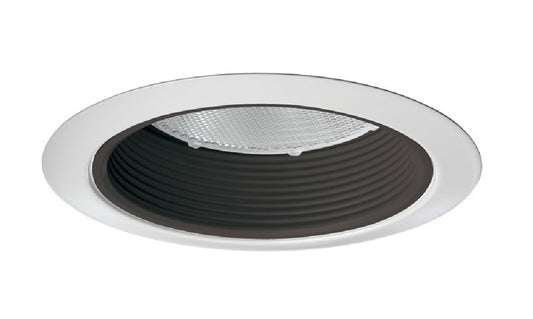 Juno Recessed Lighting 275B-WH (275S BWH) 5" Line Voltage Shallow Baffle, Black Baffle, White Trim
