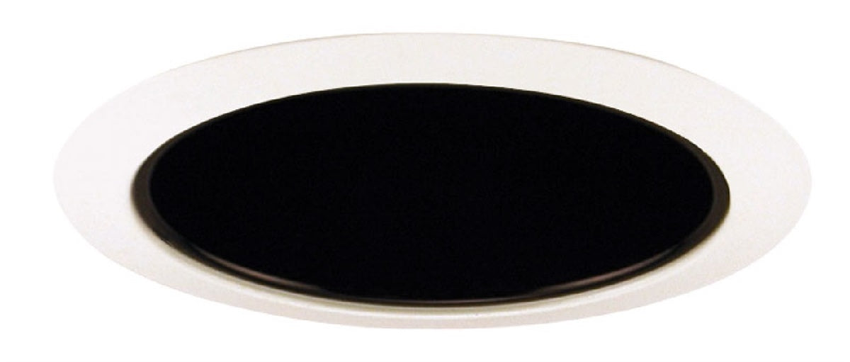 Juno Recessed Lighting 27B-WH (27 BWH) 6" LED, Line Voltage, Tapered Cone Trim, Black Reflector, White Trim