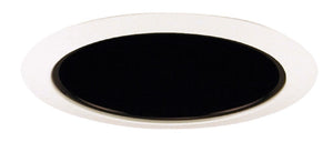 Juno Recessed Lighting 27B-WH (27 BWH) 6" LED, Line Voltage, Tapered Cone Trim, Black Reflector, White Trim