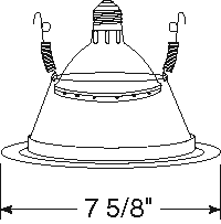 Juno Recessed Lighting 27G-WH (27 GWH) 6" LED, Line Voltage, Tapered Cone Trim, Gold Reflector, White Trim