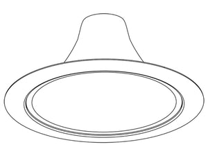 Juno Recessed Lighting 27HYP3-C-WH (27HYP3 CWH) 6" LED Hyperbolic Reflector Trim, Clear Alzak Cone, White Trim Ring