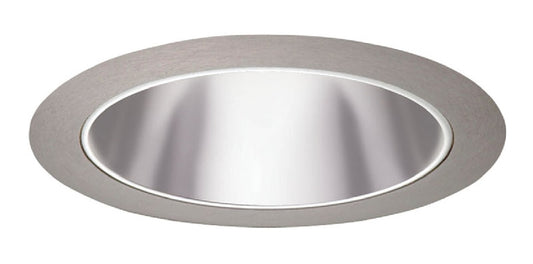 Juno Recessed Lighting 27PT-SC (27 PTSC) 6" LED, Line Voltage, Tapered Cone Trim, Pewter Reflector, Satin Chrome Trim