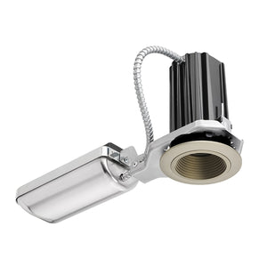 Juno Recessed Lighting 2B-830F1-SSN 2" LED Round Downlight Baffle 3000K 80CRI, Flood Beam, 120V only, Satin Nickel Baffle, Satin Nickel Trim Ring