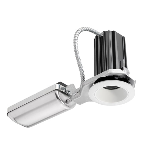 Juno Recessed Lighting 2C-841FU-WHW 2" LED Round Downlight Cone 4100K 80CRI, Flood Beam, 120-277V, White Reflector, White Trim Ring