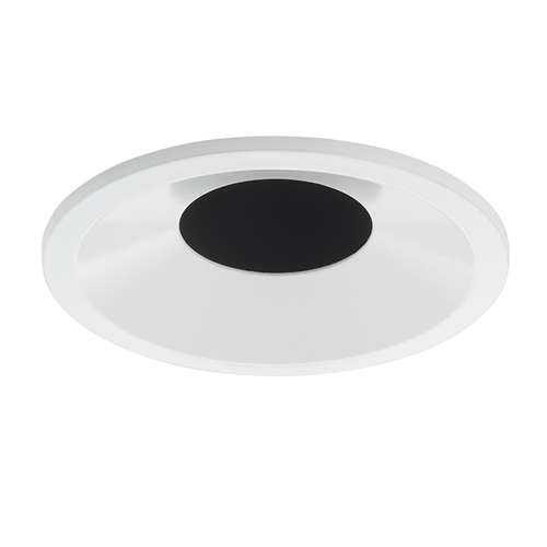 Juno Aculux 2DBV BD WHFM Recessed Lighting 2" Round Regressed Beveled Flush Mount Pinhole, White Trim